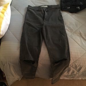 Topshop Ripped Knee Grey Joni Jeans Size 28